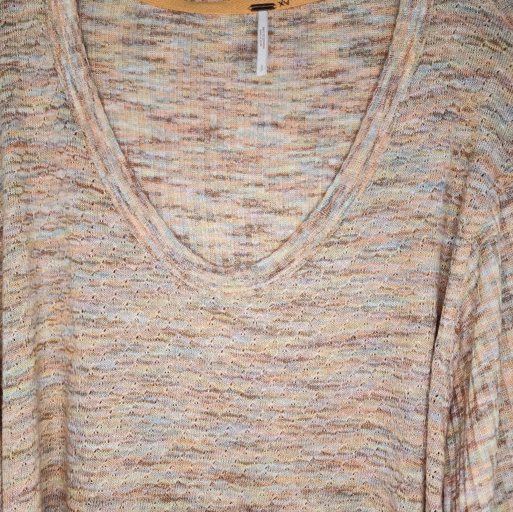 FREE PEOPLE Happy Day Boho Knit Puff Sleeve Sweater, size S - Picture 6 of 10